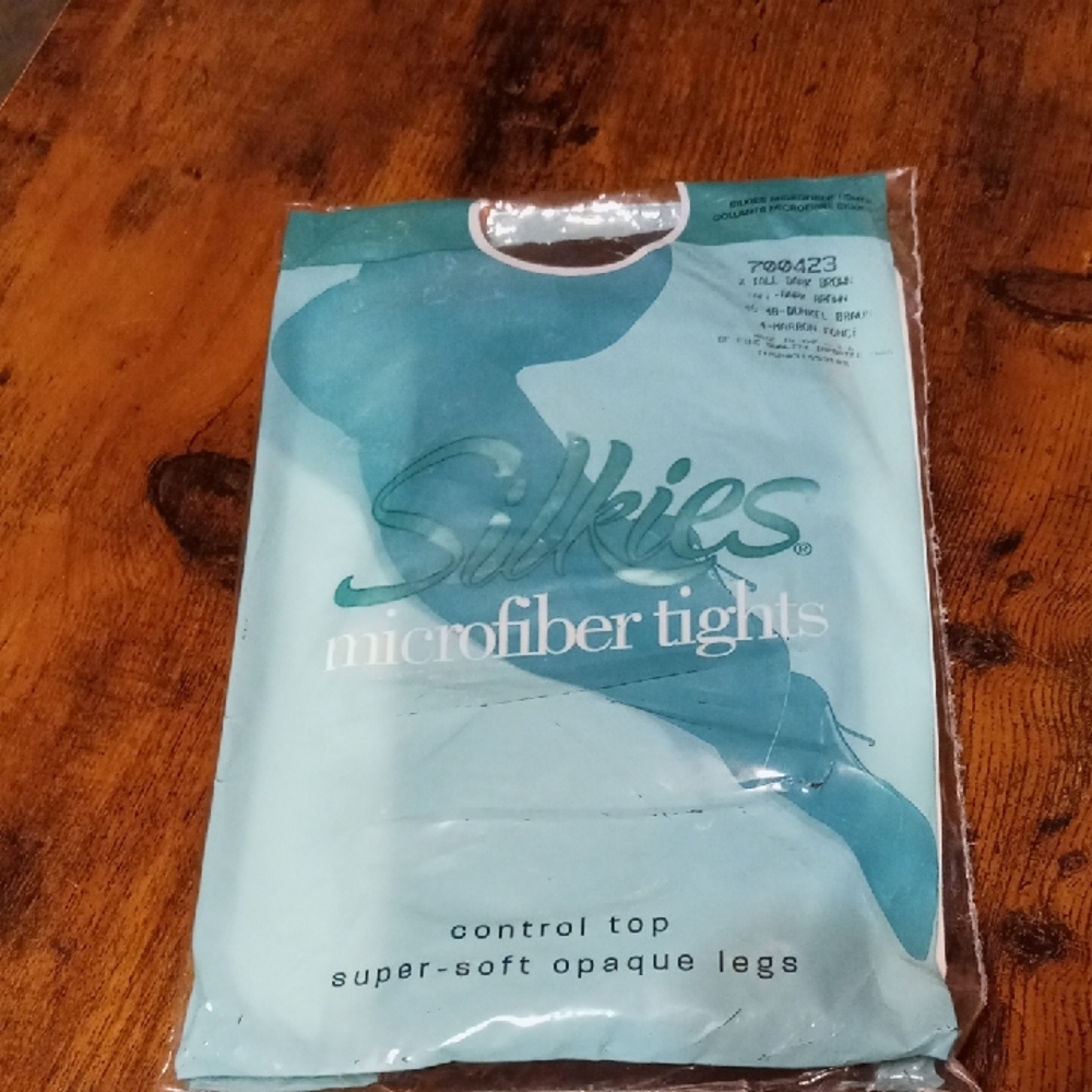 NWT Silkies X-Tall Dark Brown Control Top Super Soft Opaque Microfiber Tights